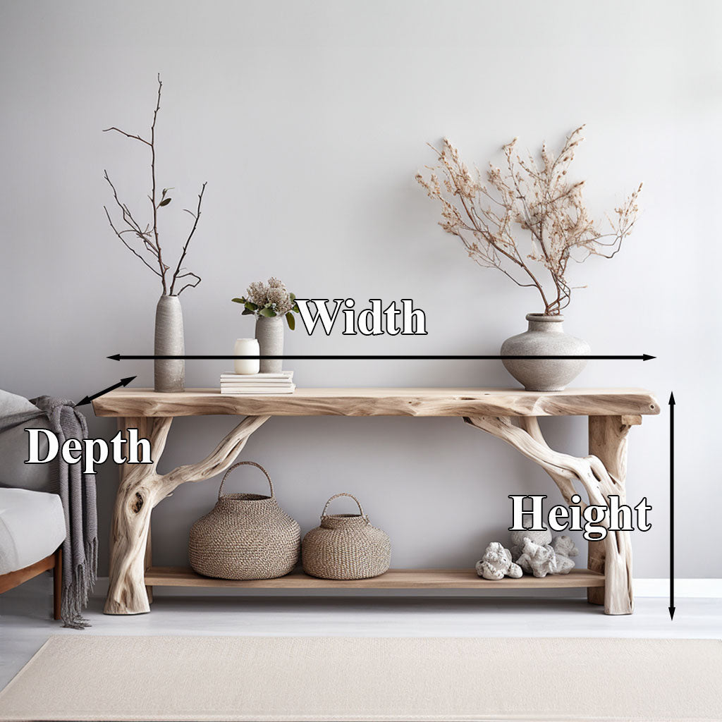 Rustic Modern Natural Wood Console Table with Clean Lines - view 5