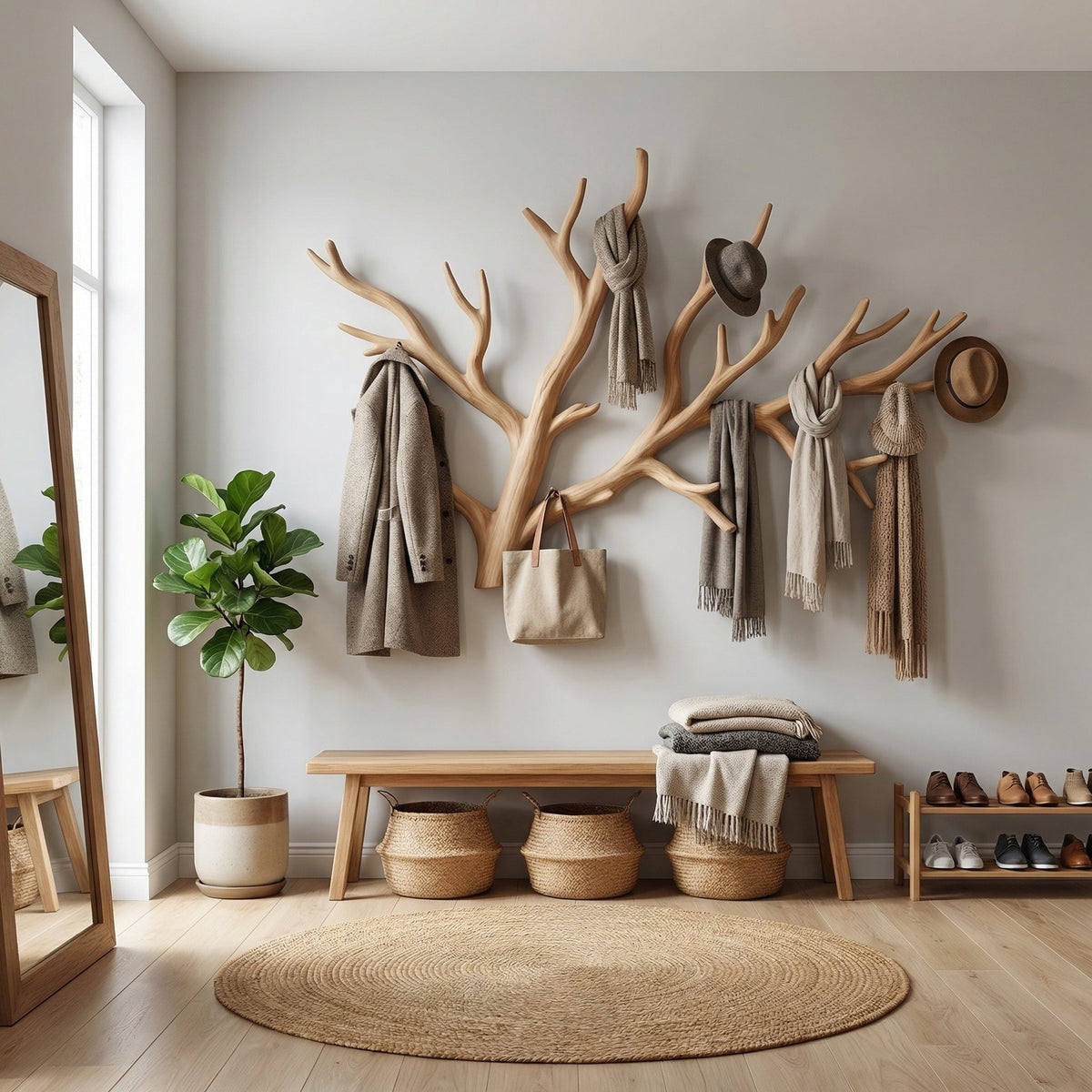 Driftwood Branch Wall-Mounted Solid Wood Coat Rack - view 5