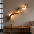 Rustic Driftwood Wall Sconce with Lampshade for Living Room