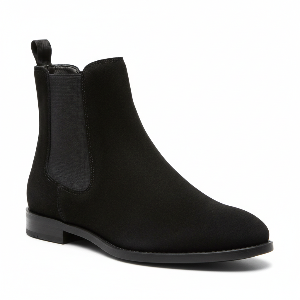 Black Suede Chelsea Boot