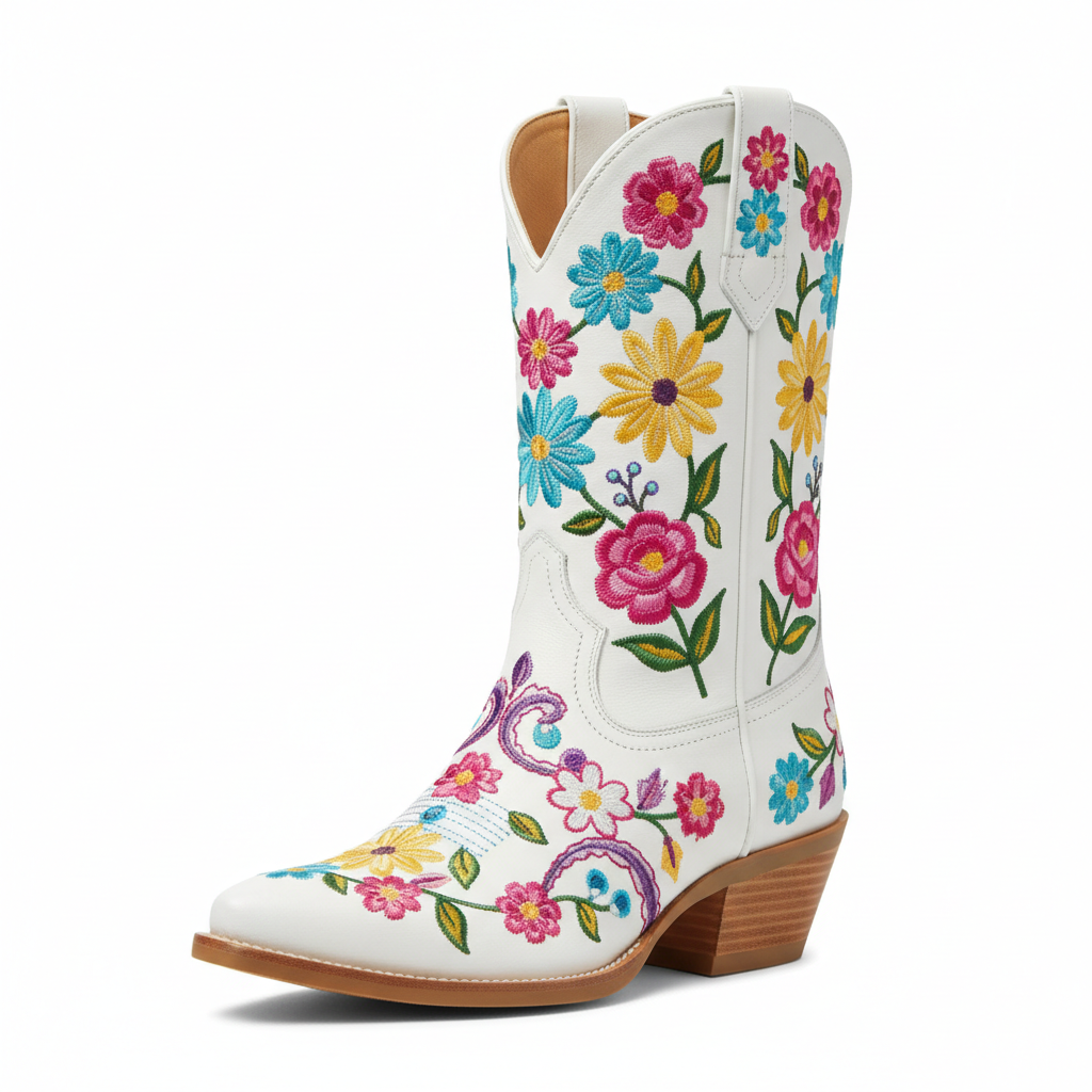 Floral Embroidered Western Boot