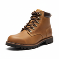 Tan Leather Lace-Up Ankle Boot