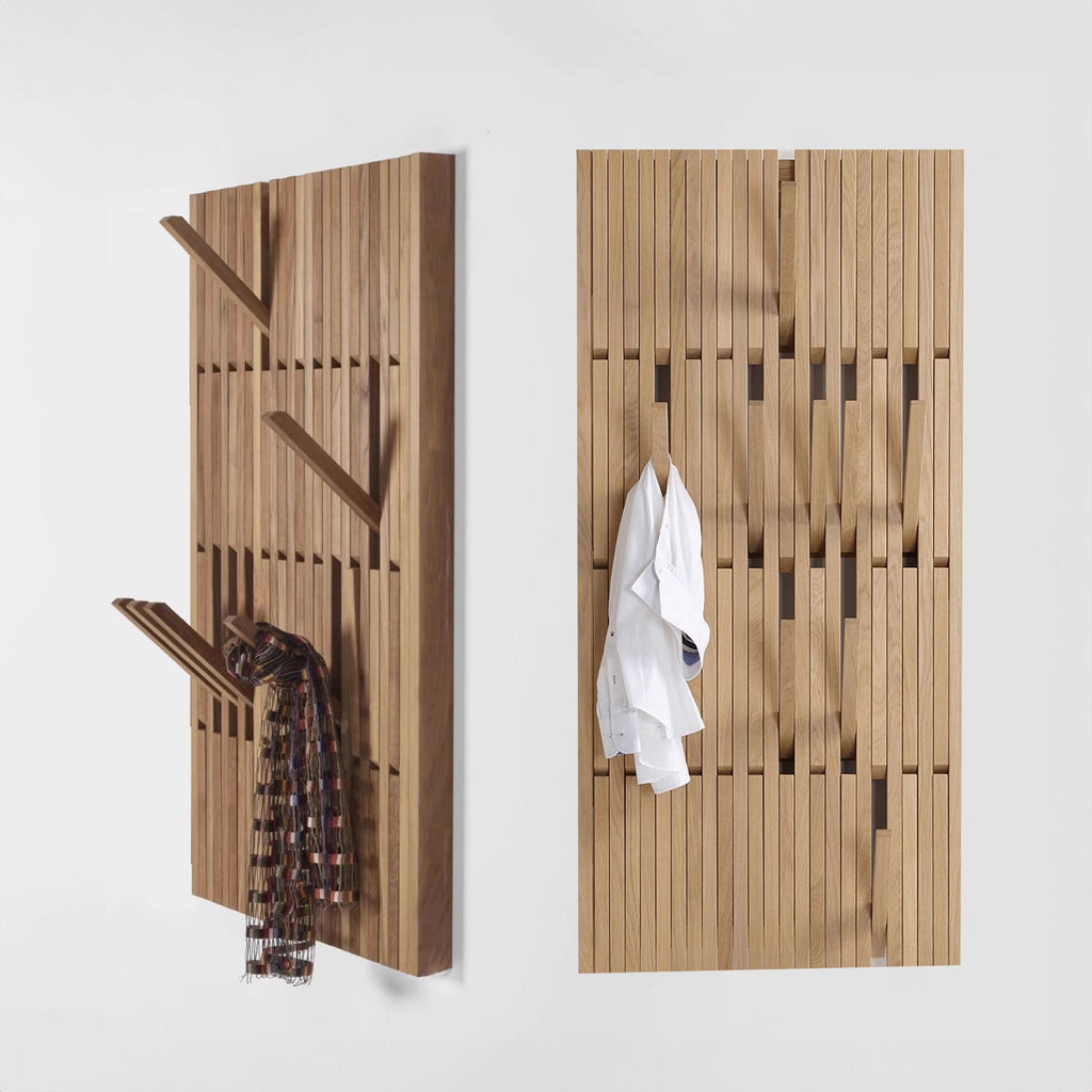 Piano Keyboard Solid Wood Wall Coat Rack with Hooks