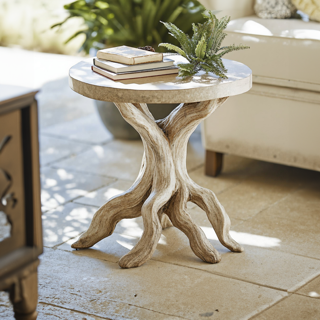 Farmhouse Live Edge End Table in Natural Solid Wood