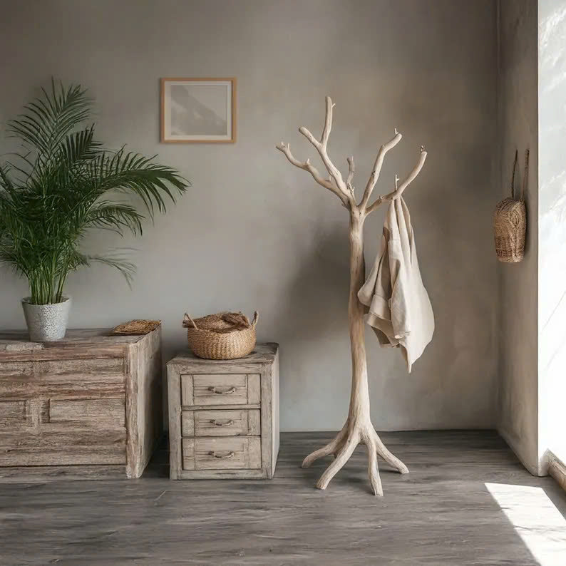 Driftwood Tree Branch Coat Rack with Natural Branch Hooks - view 2