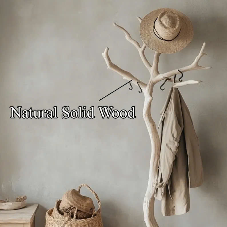 Tree Branch Clothes Rack with Natural Driftwood Hooks - view 3