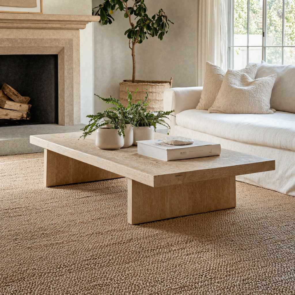 Live Edge Solid Wood Coffee Table with Natural Oil Finish
